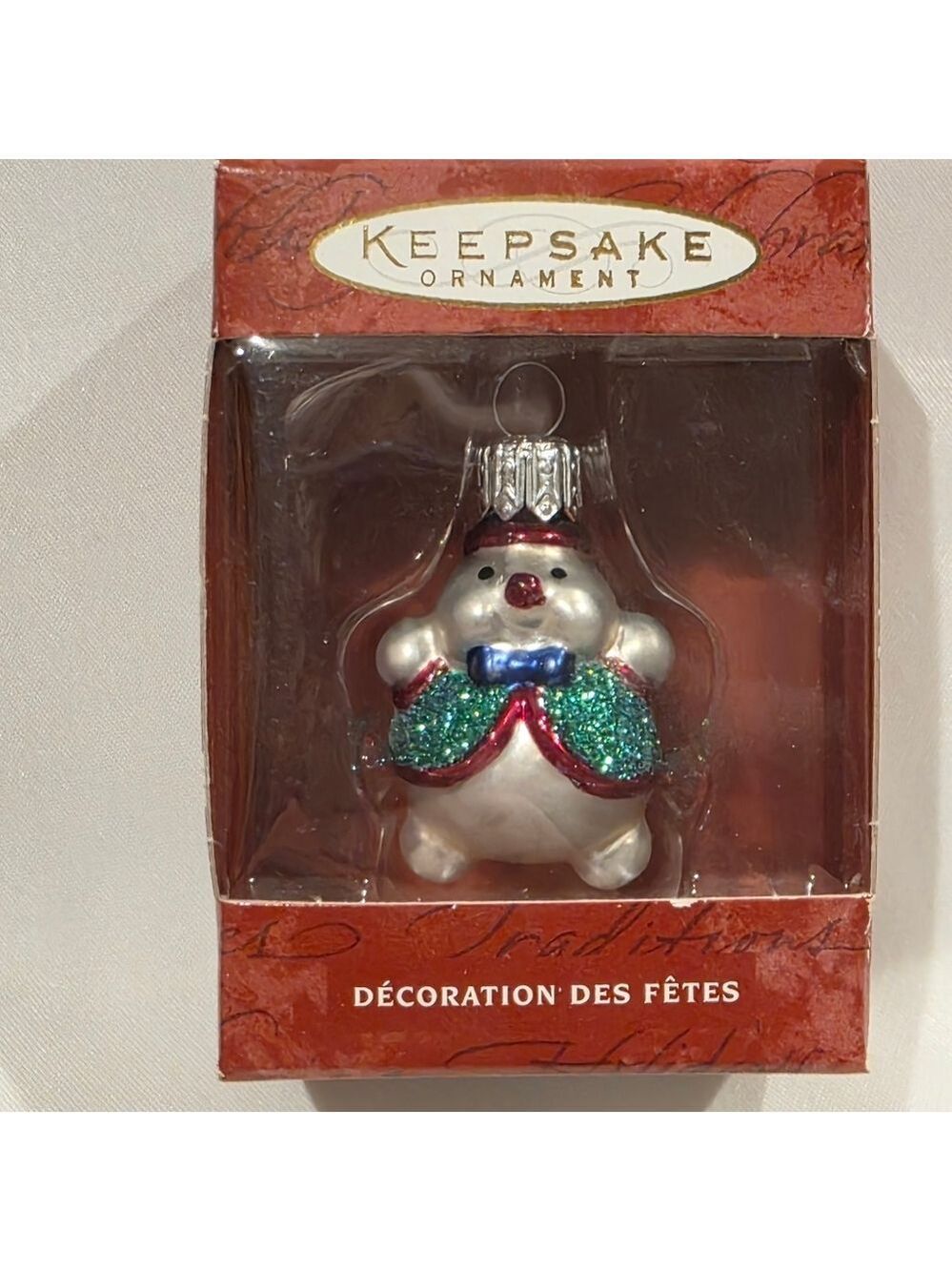 Hallmark Keepsake Hand Blown Glass Li'l Roly Poly Snowman Ornament